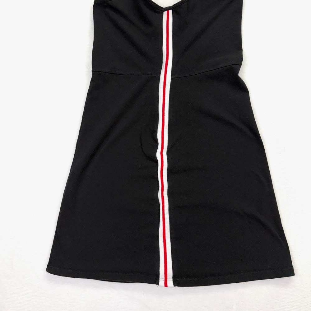 Brandy Melville Mini Dress Womens One Size Black Red White Side Stripe Italy - Picture 5 of 9